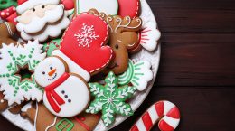 A plate of Christmas cookies