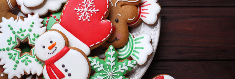 A plate of Christmas cookies