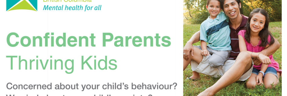 The words "Confident Parents: Thriving Kids" and a photo of a father and two kids