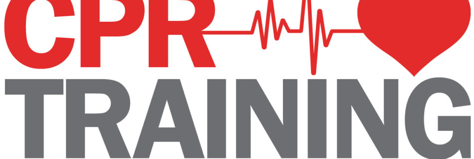 A heart with the words "CPR training. Get trained. Save a life. You'll be glad you did."
